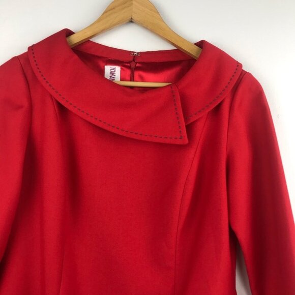 Tom And  Linda Platt Red Vintage Classic  Designer Pencil Dress women Size S - Picture 14 of 15